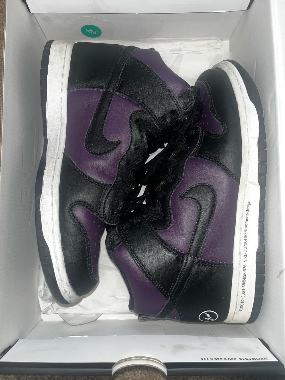 Nike Women's Black and Purple High-Top Sneakers